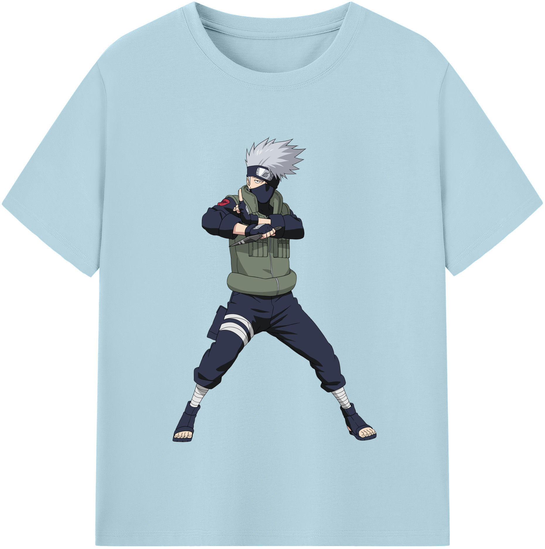 NARUTO -ナルト- はたけ カカシ Hatake Kakashi 綿100％半袖Tシャツ（フロントプリント）